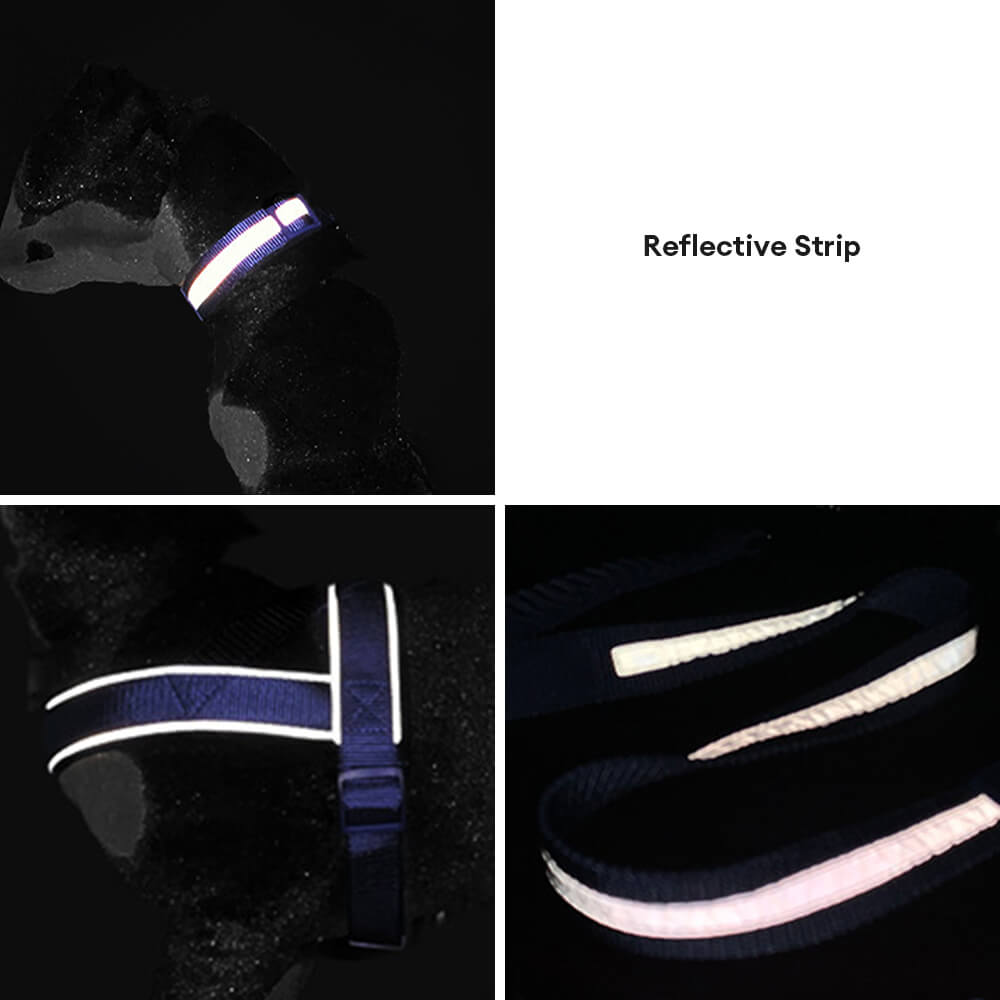 Nylon Adjustable Reflective No-Pull Dog Harness Collar and Lead